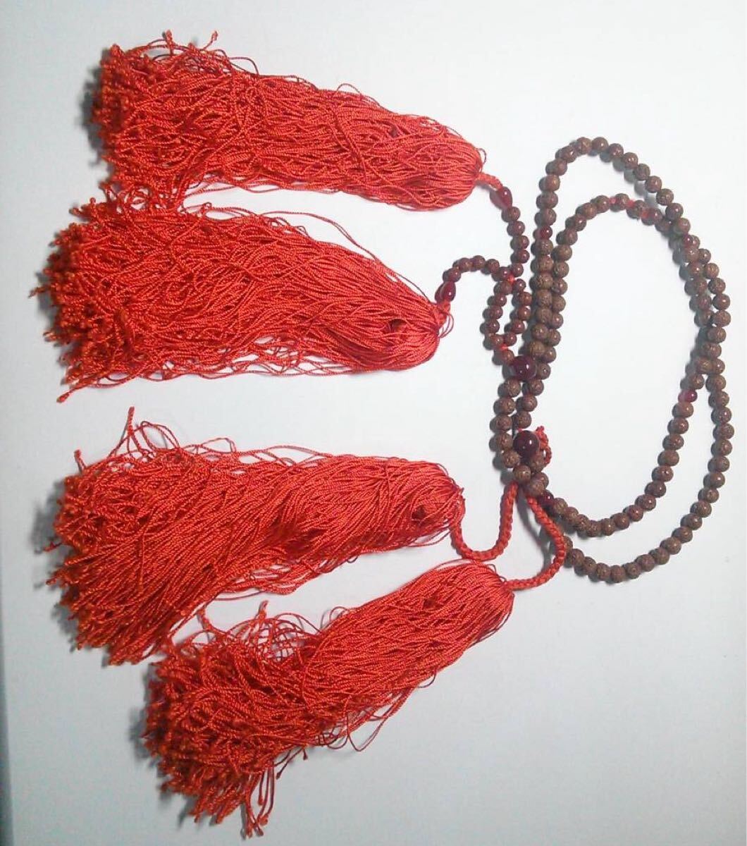 ◆本式御念珠◆京念珠◆瑪瑙◆金剛菩提樹◆赤房◆箱付き◆仏具◆お盆◆法要◆葬儀◆拍卖