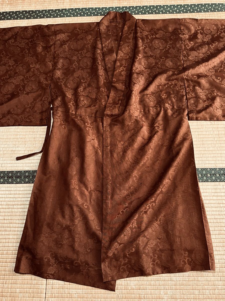 ◆曹洞宗◆夏物◆茶色鳳凰丸唐草模様紗法衣◆西陣織◆雲水衣◆拍卖