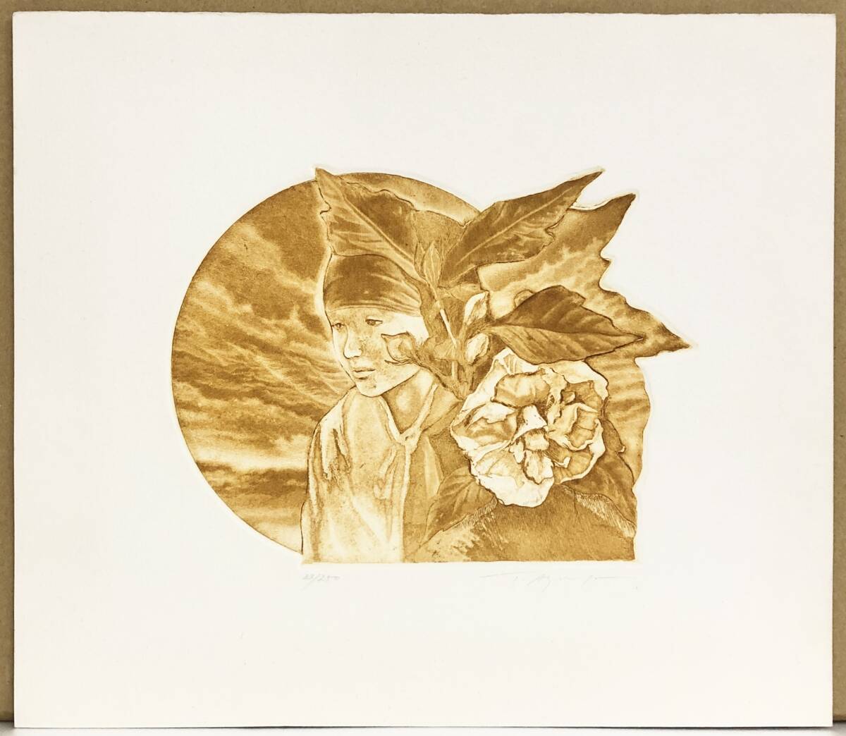 東谷武美『タイトル不明』銅版画 ed.33/250 鉛筆サイン シートのみ拍卖