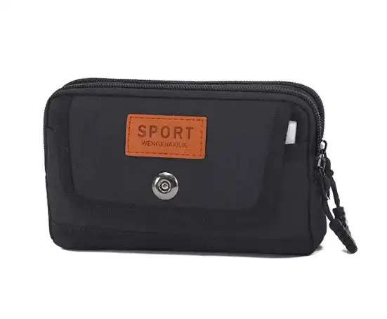 新品未使用 横型 ウエストバッグ ブラック 2層 マグネット スマホホルダー ベルトポーチ ウエストポーチ キャンプ アウトドア ハイキング01拍卖