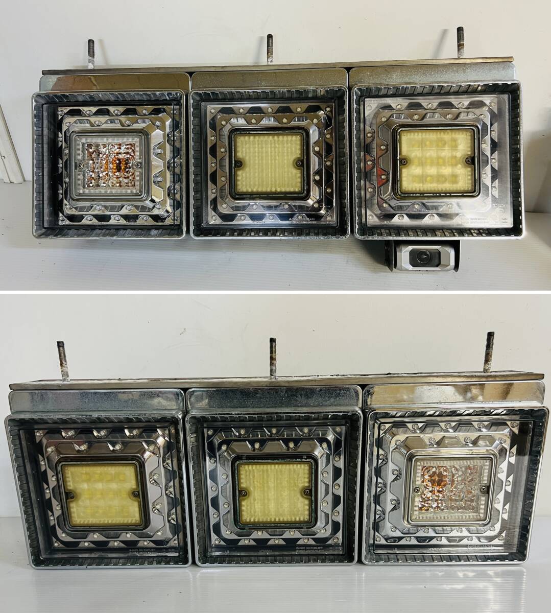 18040N 純正品 トラック JB 角型 トラック LED 3連 テールランプ テールライト 左右セット Clarion クラリオン カメラ 付 点灯確認済拍卖