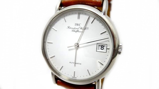 IWC ポートフィノ IW351320 ■ ヴィンテージ 自動巻き 筆記体 レザー ステンレス ホワイト 文字盤 メンズ 腕時計 □6I6J7HS拍卖