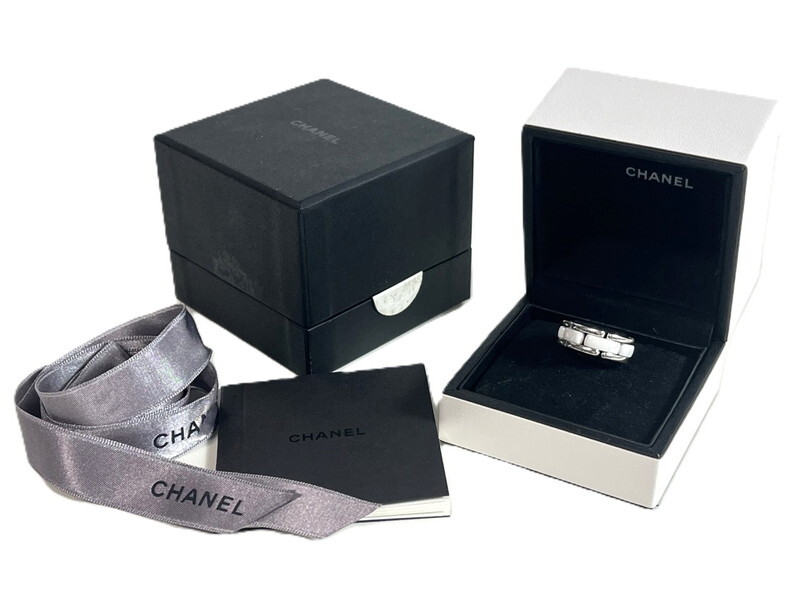 ICH【中古】CHANEL シャネル リング ウルトラコレクション K18WG/ホワイトセラミック 9g〈182-250524-SS-03-ICH〉拍卖
