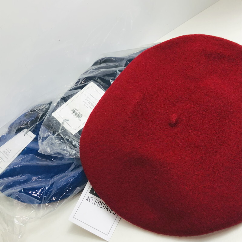 ICH【中古美品】KOPKA コプカ ベレー帽 3点セット (赤、青、黒) ウール100%〈186-250827-AA-05-ICH〉拍卖