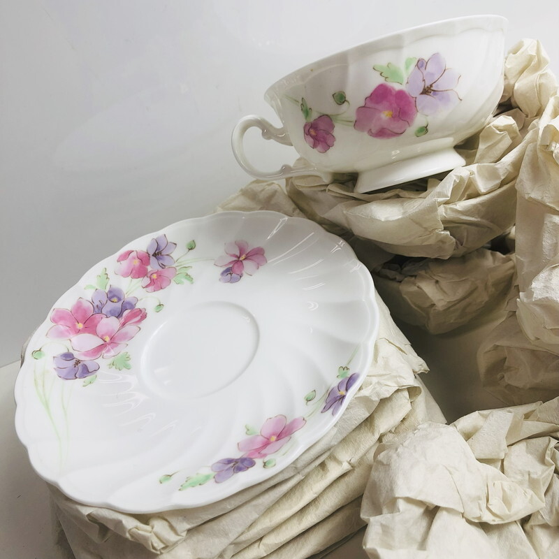 ICH【中古美品】未使用 ノリタケ・Noritake・スタジオコレクション花柄・カップ&ソーサー 6客 〈105-250827-AA-09-ICH〉拍卖