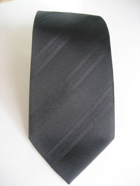 ネクタイ フォーマル 冠婚葬祭 ブラック ストライプ 無地 日本製 AINEXX社製 ハンドメイド SILK(絹)100% 未使用品拍卖