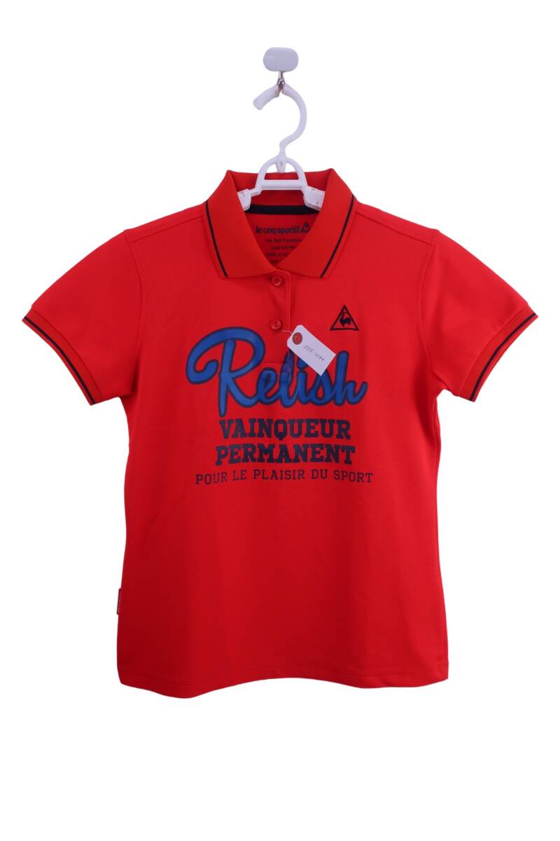 【美品】le coq sportif(ルコックスポルティフ) ポロシャツ 赤 レディース M ゴルフウェア 2508-0044 中古拍卖