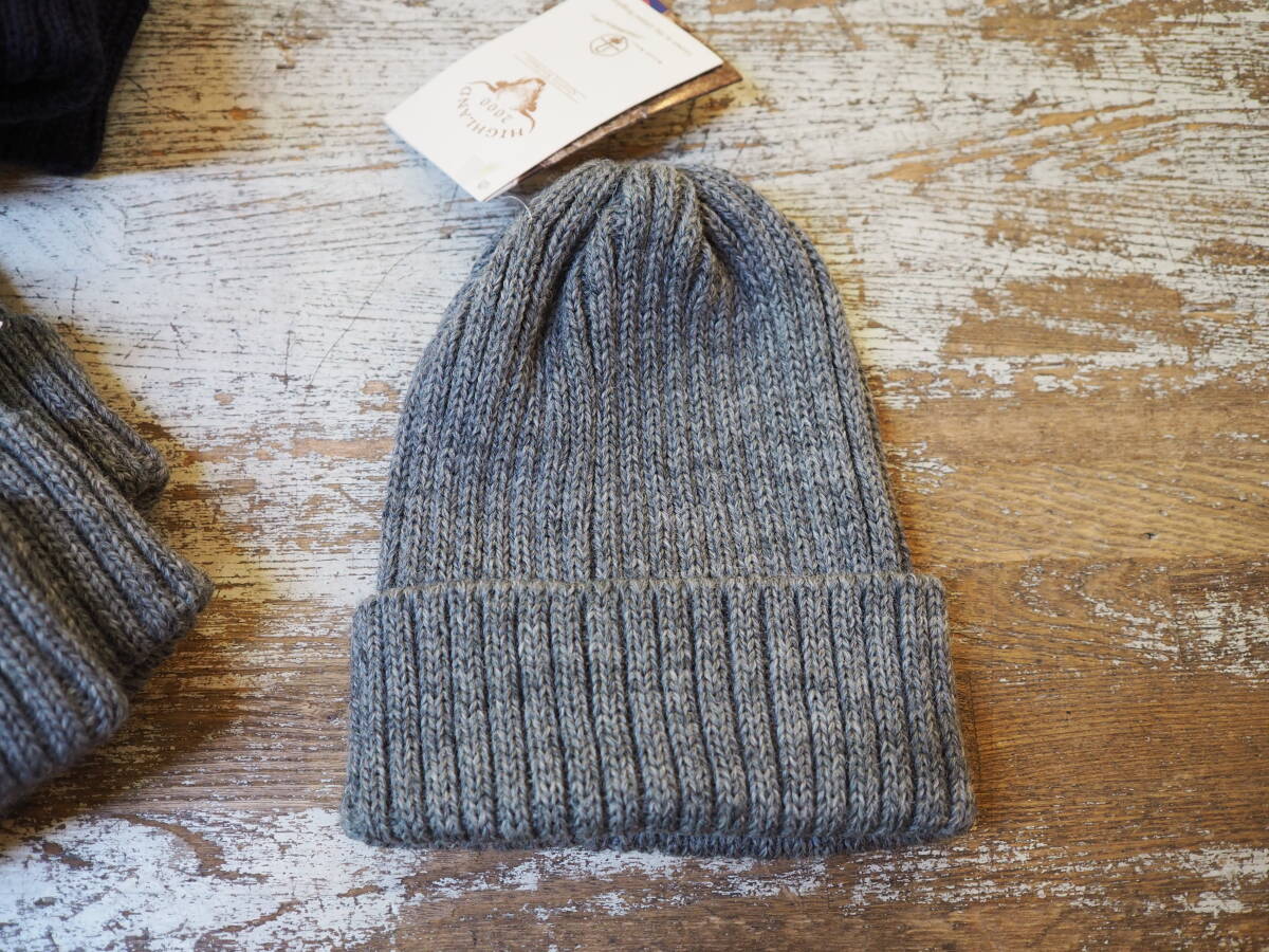 ◆HIGHLAND 2000 ハイランド2000 ウール リブ ニットキャップ◆ライトグレー拍卖