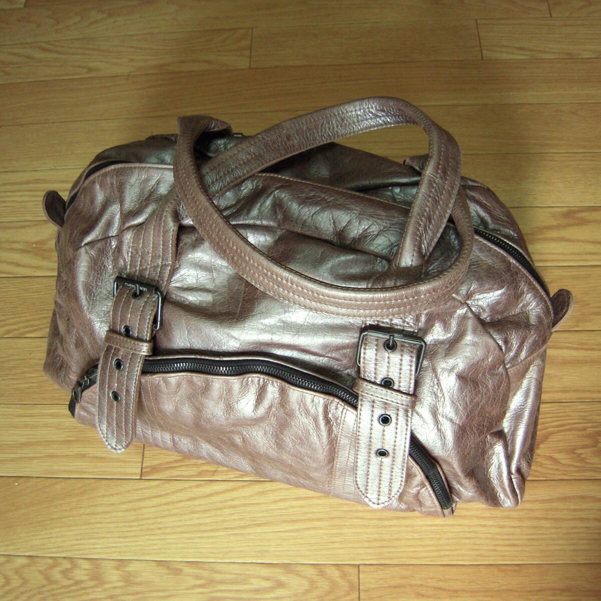 CHRIS&TIBOR ボストンバッグ パールブラウン系 イングランド製 ソフトレザー 本革 メンズ/レディース 拍卖