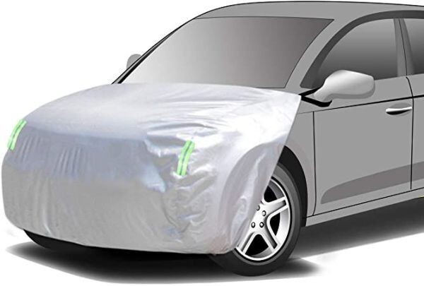 SUV/オフロード車用 ボンネット保護カバー 防炎フロント保護カバー 裏起毛タイプ 防塵 蛍光反射ストリップ付き ゴムバンドで長さを調整拍卖