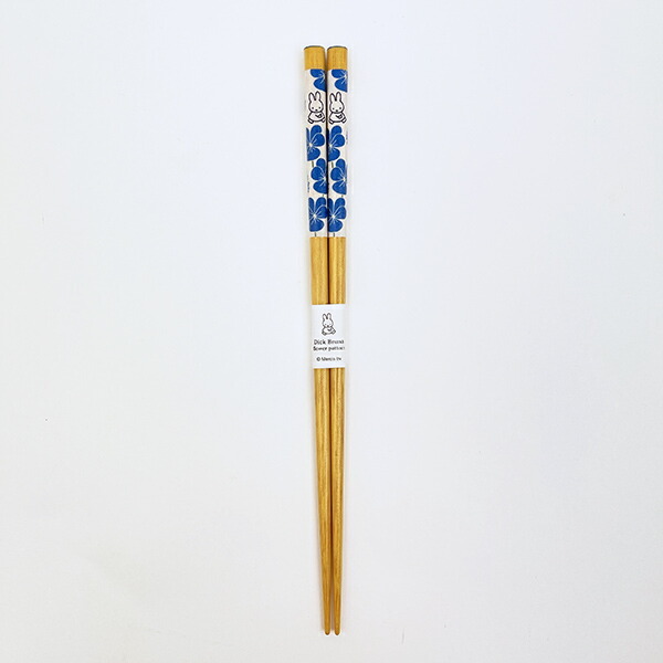 ミッフィー miffy フラワーパターン 和紙巻箸(ブルー) 食器 日本製拍卖