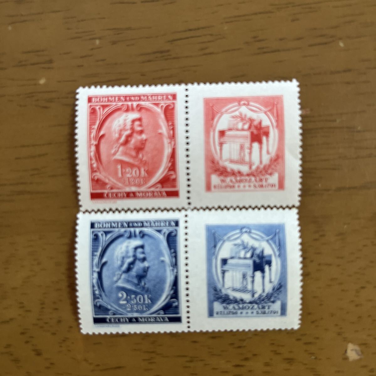 ☆未使用切手 ヴォルフガング・アマデウス・モーツァルト ピアノ ドイツ拍卖