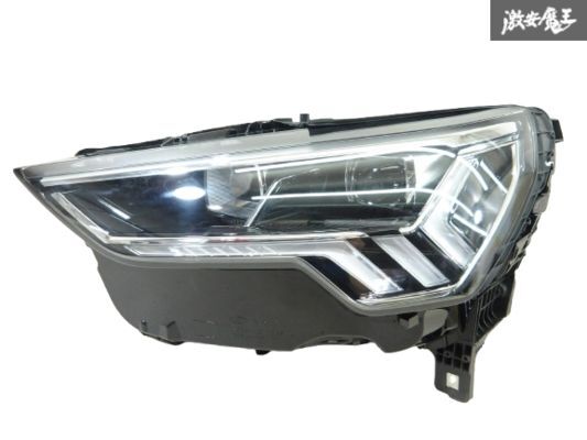【割れ無し!!】Audi アウディ Q3 F3B 右ハンドル LED ヘッドライト ヘッドランプ レンズ 右 右側 運転席側 83A941033 即納 棚2F-P-3拍卖