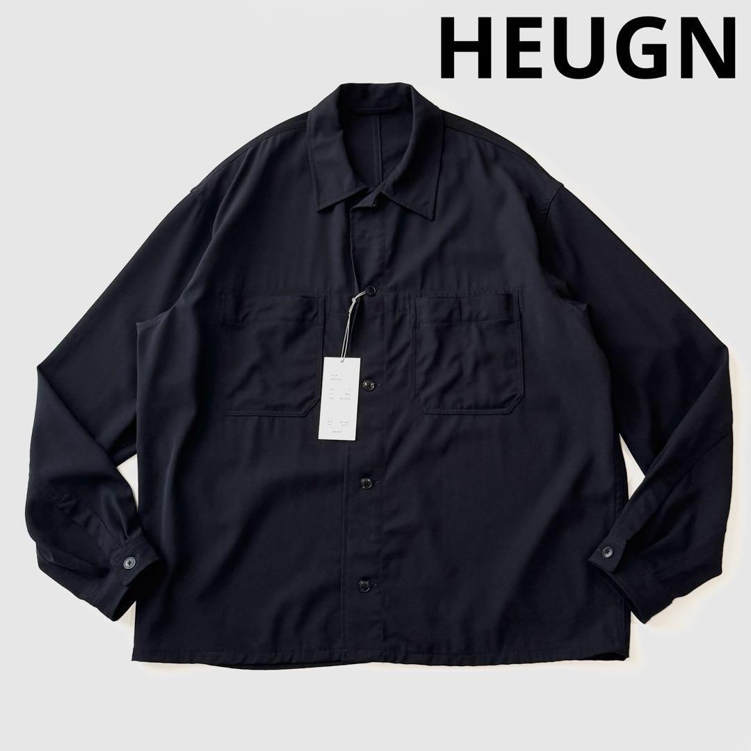 【未使用】HEUGN ユーゲン Ian イアン CPO peruke ウール シャツ SHIRT102 ネイビー 紺 3 オーバーシャツ 長袖 日本製 国内正規拍卖
