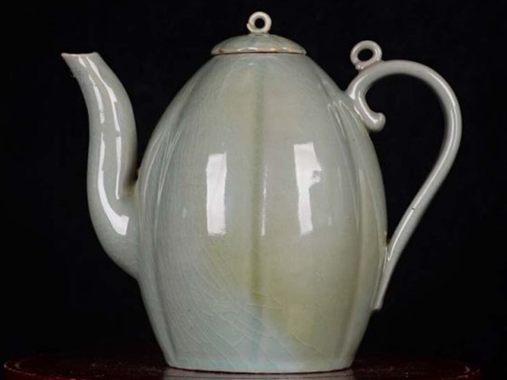 ■TC139■高麗青磁 瓜壺 執壺 ・孤品・時代物 古玩 唐物 古陶磁器■拍卖