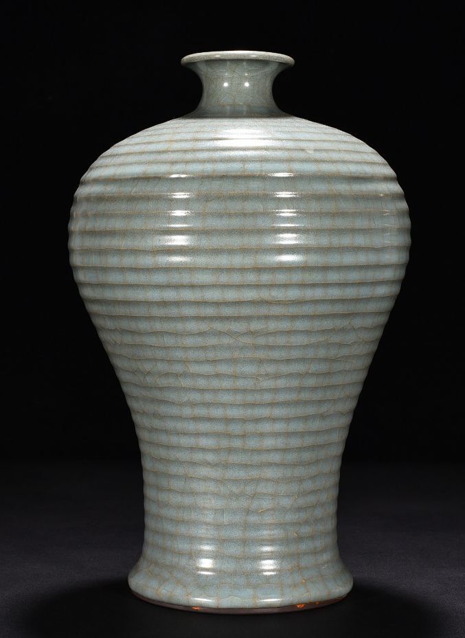 TD125■宋時代 官窯 青瓷炫紋梅瓶 収蔵品 古玩 唐物 古陶磁器■拍卖