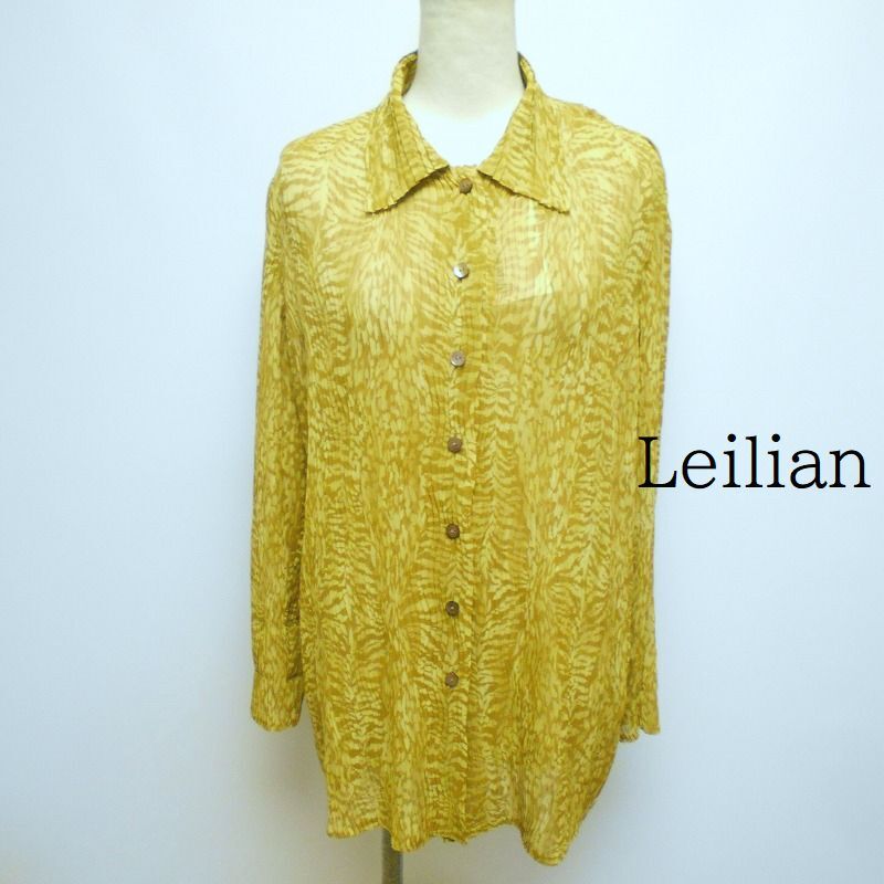 864419 Leilian レリアン プリーツ加工 長袖 ロングブラウス【クリックポスト可】 拍卖