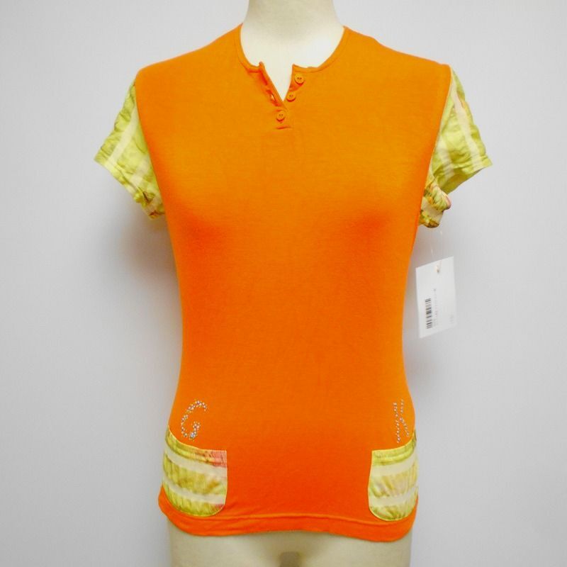 963958 伊太利屋 イタリヤ オレンジ 半袖 トップス カットソー 7【クリックポスト可】拍卖