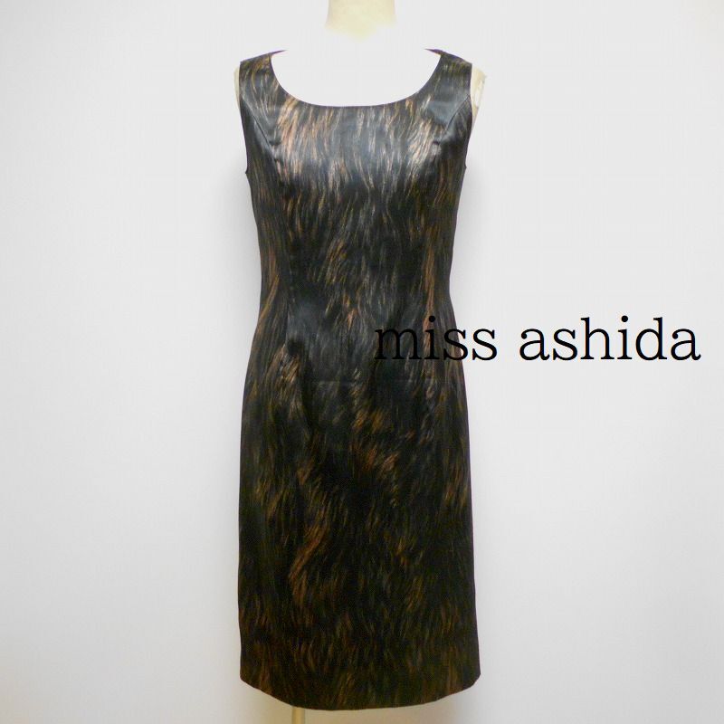 904990 miss ashida ミスアシダ 黒茶系 ノースリーブワンピース 9【クリックポスト可】拍卖