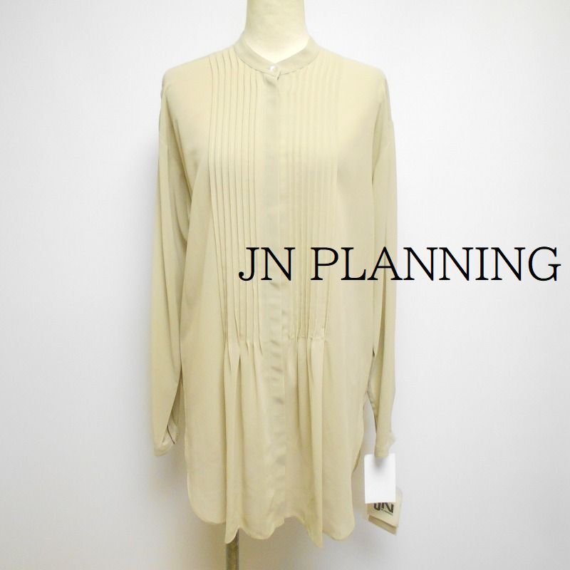 910775 JN PLANNING JNプランニング ベージュ系 ロングブラウス 未使用タグ付 F【クリックポスト可】拍卖