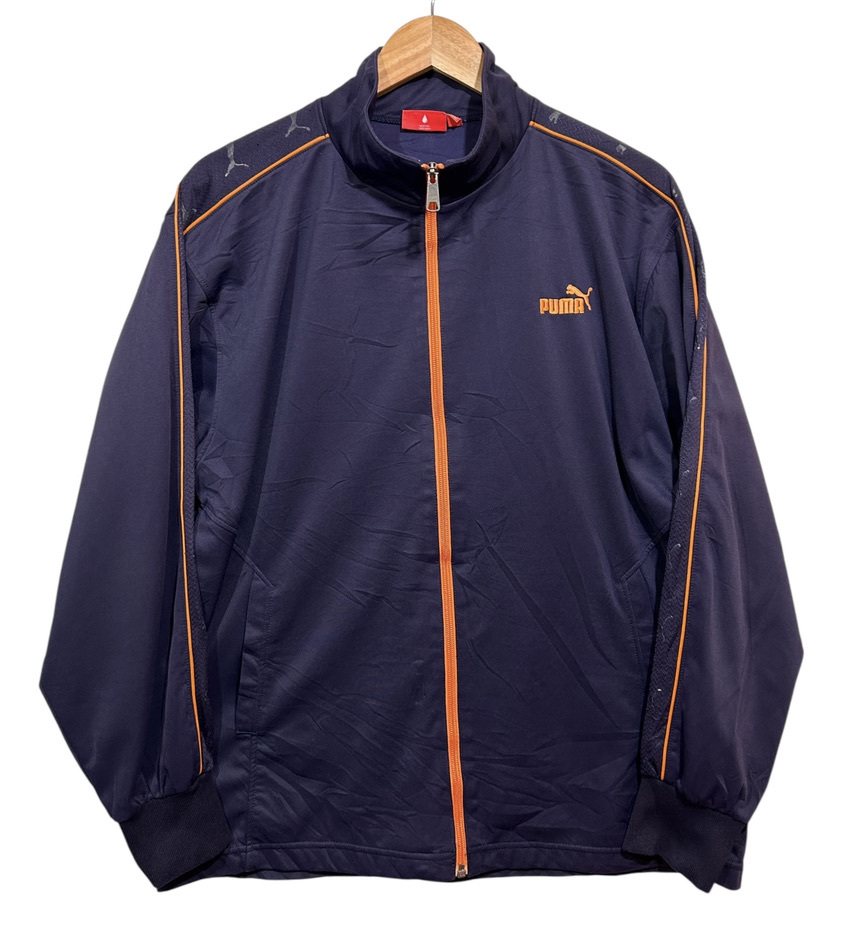 ▽PUMA プーマ サイドテープ ジャージ トラックジャケット M 紫 紺 オレンジ拍卖
