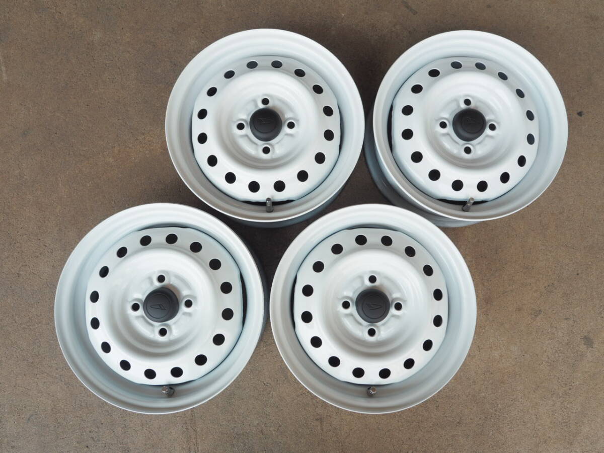 P259 送料無料 ダイハツ純正 4.5Jx14 +45 PCD100 4穴 4本 鉄ホイール 白 キャンバス ミラジーノ トコット ネイキッド ココア拍卖