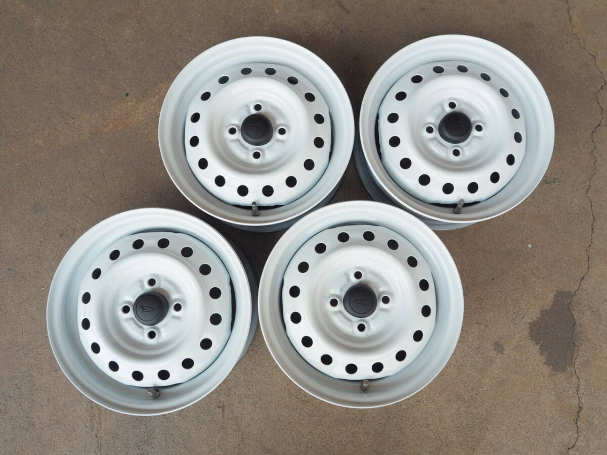 P260 送料無料 ダイハツ純正 4.5Jx14 +45 PCD100 4穴 4本 鉄ホイール 白 キャンバス ミラジーノ トコット ネイキッド ココア拍卖