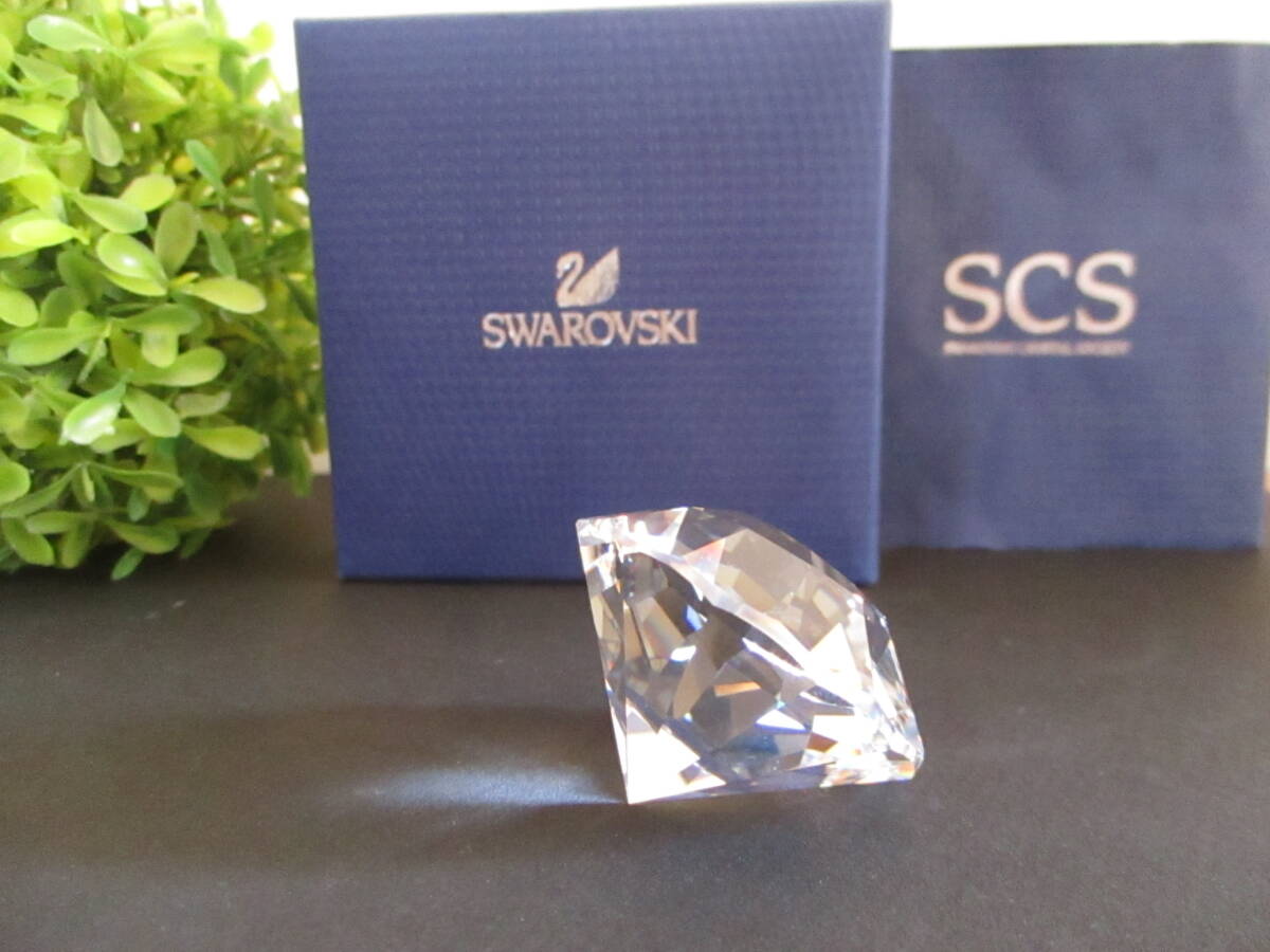 【未使用・箱入】スワロフスキー SWAROVSKI ダイヤモンド型 オブジェ 高級 クリスタルガラス インテリア 飾り 宝石型 置物 人気 ブランド拍卖
