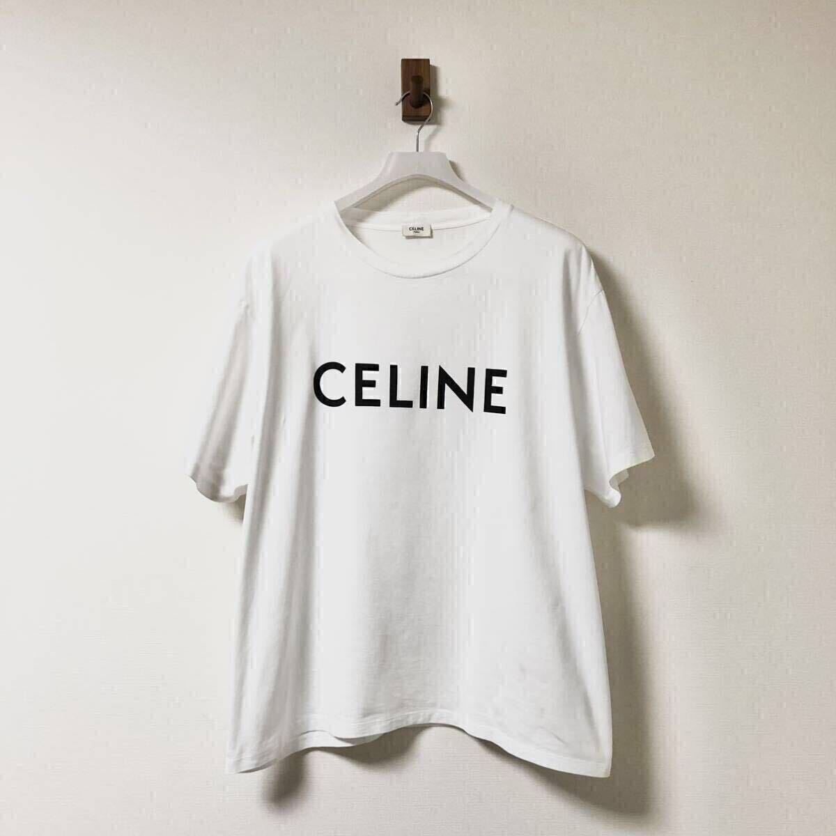 国内正規品 CELINE ロゴTシャツ XXL オーバーサイズ カットソー 白 エディスリマン セリーヌ ハイブランド拍卖