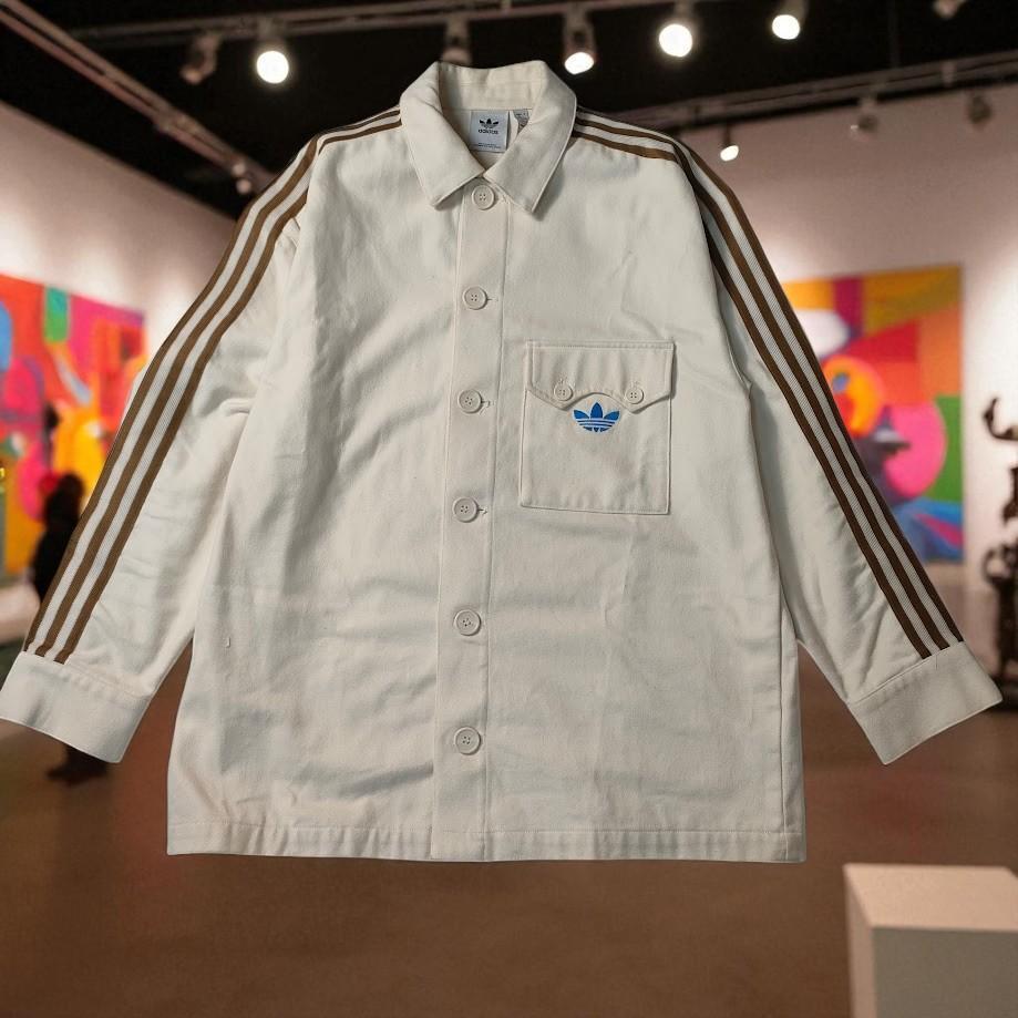 adidas アディダス アディカラー 70s ビンテージ オーバーシャツ メンズ XL 長袖 シャツ 3ライン トレフォイル ロゴ拍卖