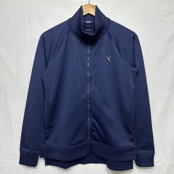 PUMA プーマ ロング スリーブ 長袖 フル ジップ アップ ジャケット ジャージ スポーツ トレーニング ランニング ウェア M ネイビー b22076拍卖