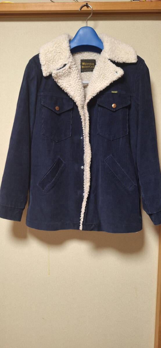 送料無料 ラングラー コーデュロイ ボア レンジコート ランチコート 米国製 サイズM ネイビー 拍卖