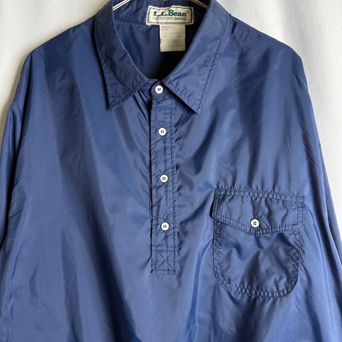 80s L.L.Bean ナイロン シャツ プルオーバー XL ダークネイビー ジャケット エルエルビーン 70s 90s 古着 オールド ビンテージ拍卖