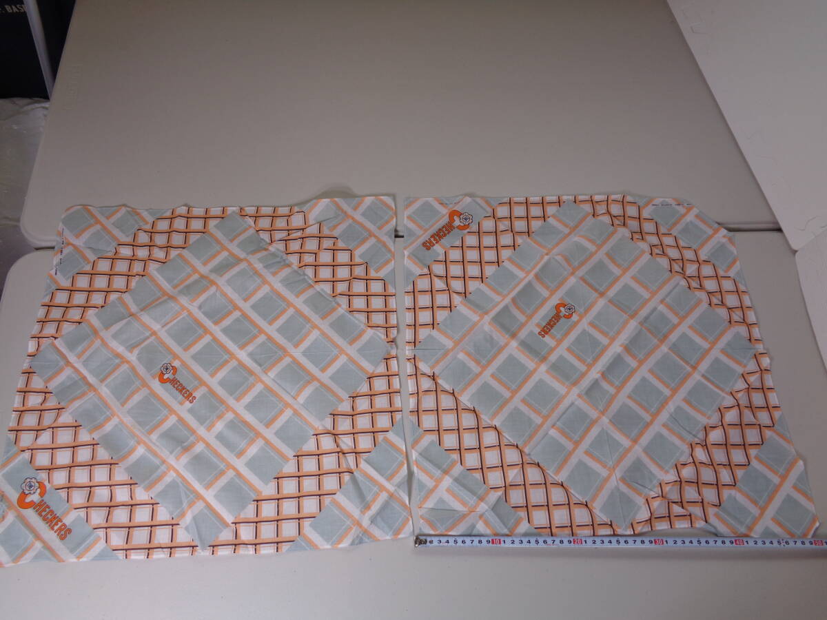 2枚 THE CHECKERS チェッカーズ ハンカチ 昭和レトロ ★保管シミ。藤井フミヤ拍卖