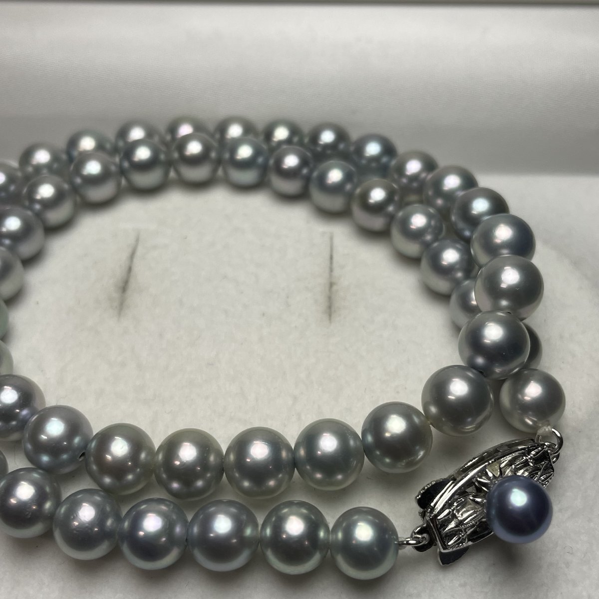 送料無料 オーロラ 花珠クラス あこや真珠 ネックレス アコヤ パール 6.5-7.0mm Pearl necklace 照り強 本真珠 【1660913-0613】拍卖