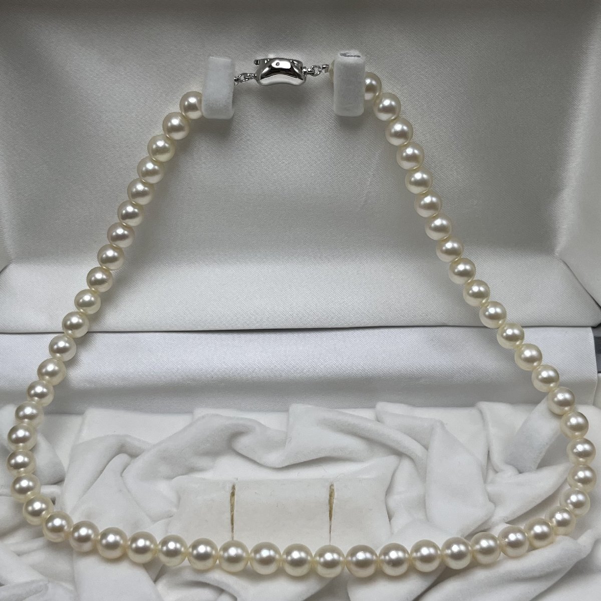 送料無料 オーロラ 花珠クラス あこや真珠 ネックレス アコヤ パール 6.5-7.0mm Pearl necklace 照り強 本真珠 【1863628-0822】拍卖