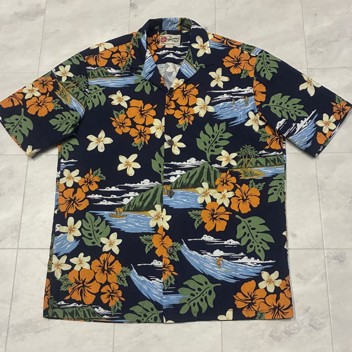 90s USA製 Hilo Hattie HAWAII 柄合わせ 開襟 オープンカラー ビンテージ アロハシャツ拍卖