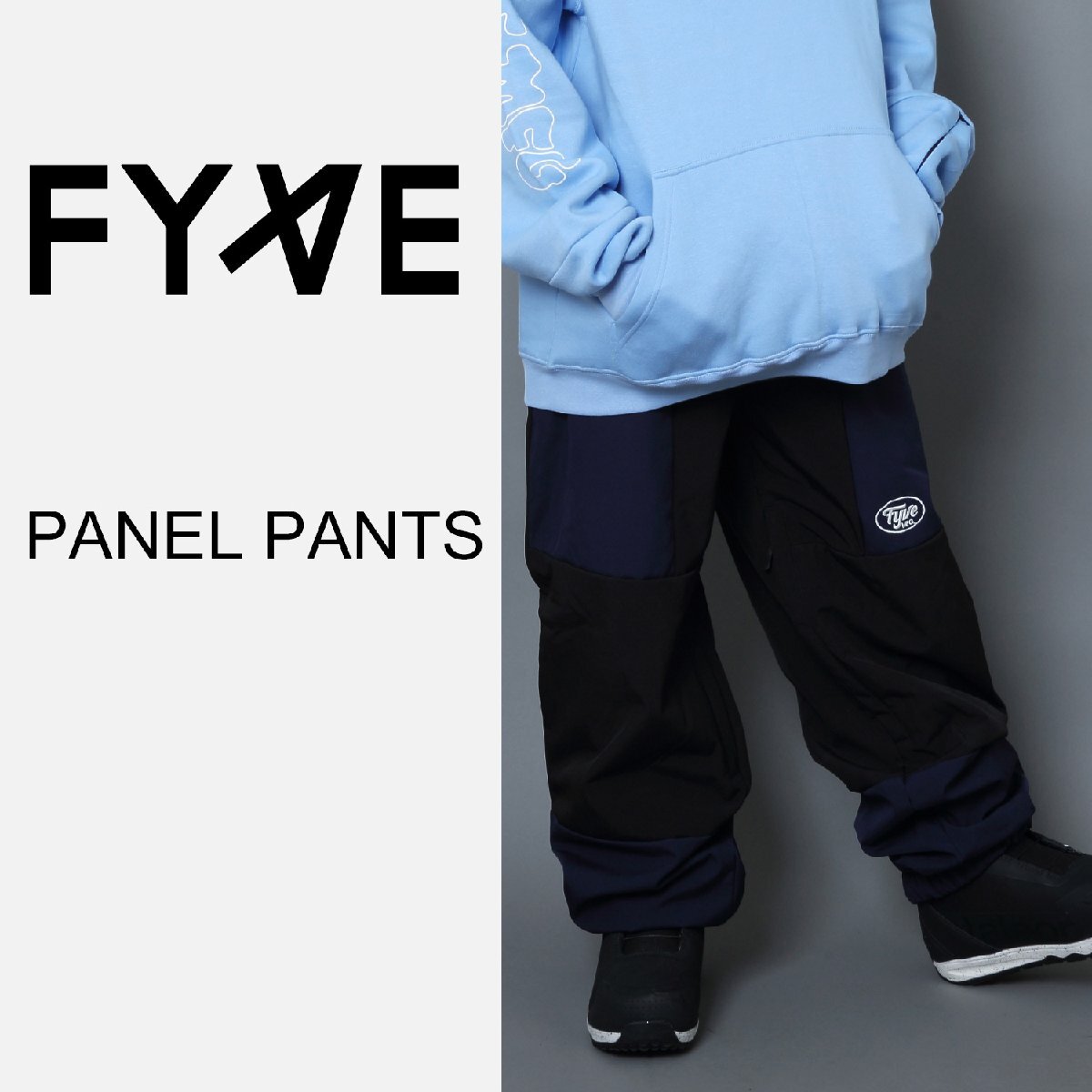 FYVE スノーボードウェア PANEL PANTS BLK/NAVYサイズM【パンツ単品】拍卖