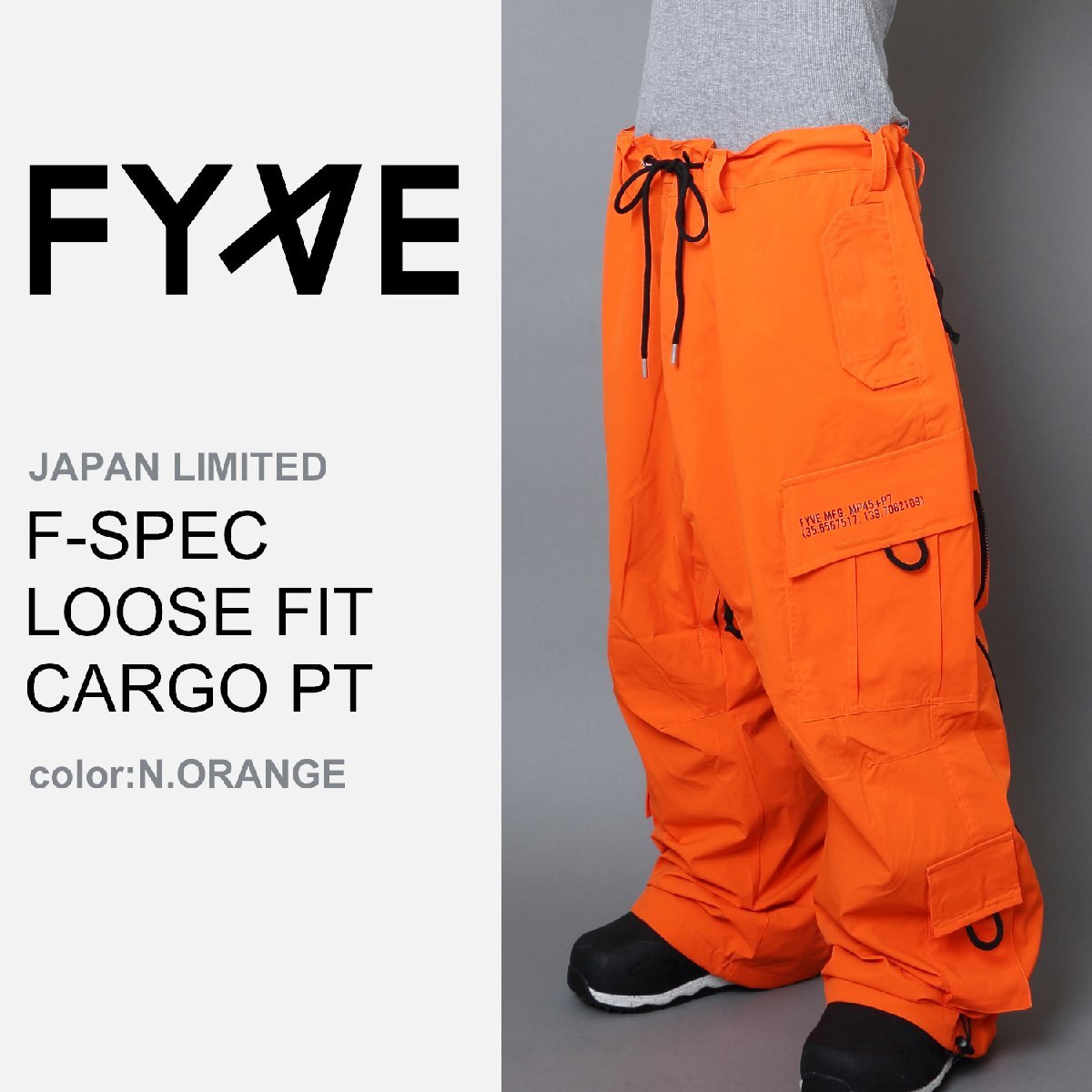 FYVE スノーボードウェア FSPEC LOOSE FIT CARGO PT(N.ORANGE) サイズM【パンツ単品】拍卖