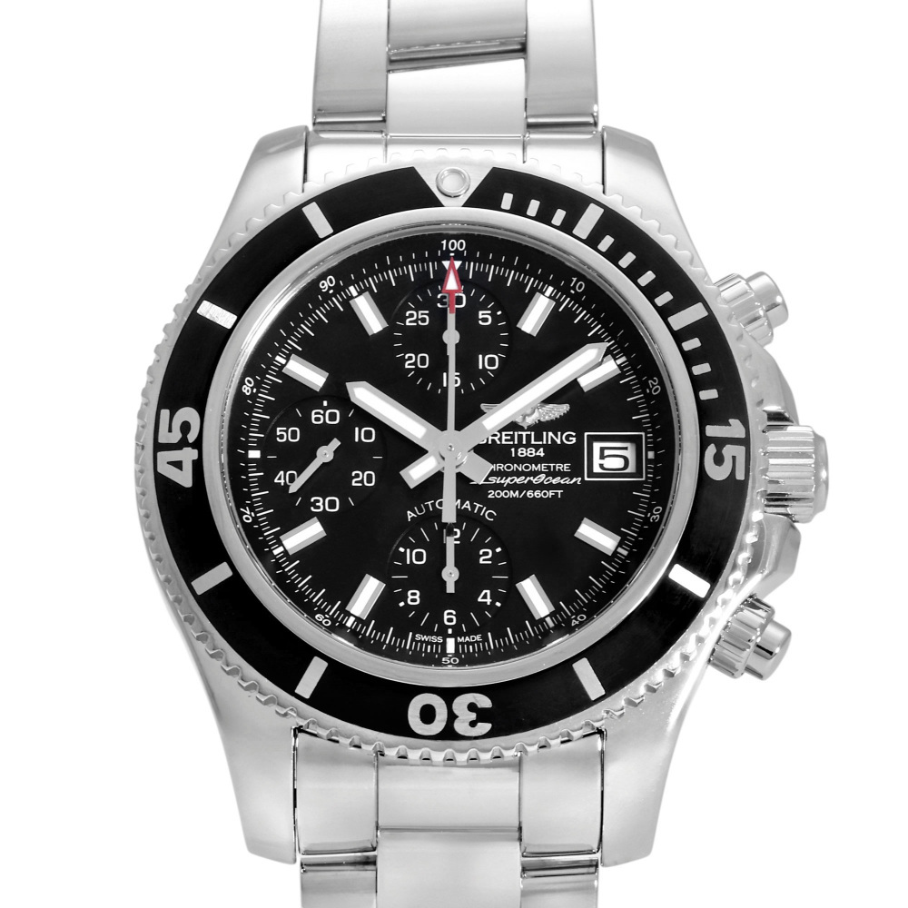 ブライトリング BREITLING スーパーオーシャン クロノグラフ 42 A108B98PSS ブラック文字盤 中古 腕時計 メンズ拍卖
