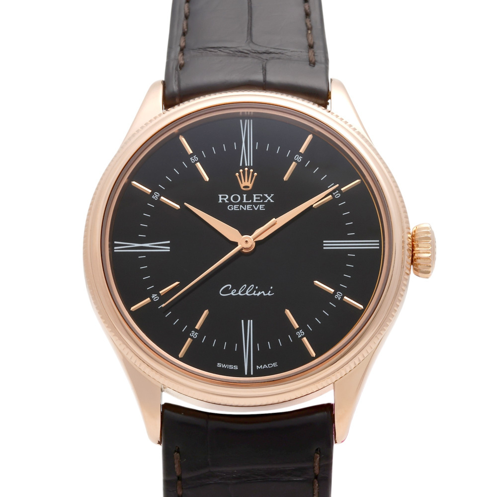 ロレックス ROLEX チェリーニ タイム 50505 ブラック文字盤 中古 腕時計 メンズ拍卖