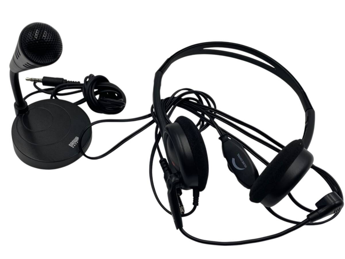 1円スタート BUFFALO/SANWA SUPPLY ヘッドホン・マイクセット バッファロー サンワサプライ 収録 配信 撮影 ヘッドフォン テレワーク拍卖