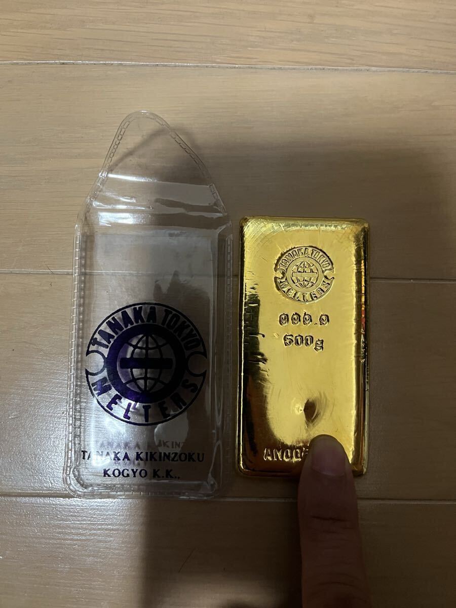 純金 24K 金 インゴット 田中貴金属 500g 純金インゴット 田中貴金属製 本物保証 地金 拍卖