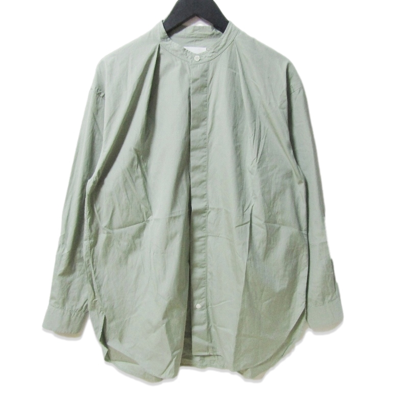 美品 :colon コロン 長袖シャツ CSH-1 スタンドカラーシャツ 日本製 グリーン 1 27110746拍卖