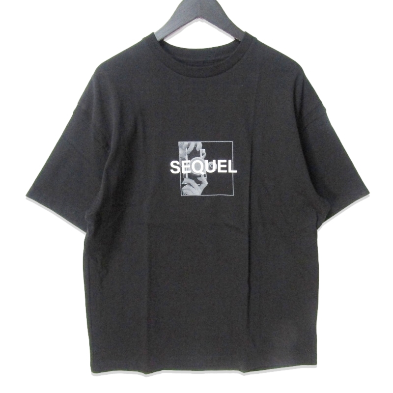 美品 SEQUEL シークエル 半袖Tシャツ SQ-23AW-ST-09 プリントTシャツ 日本製 ブラック 黒 XL 27110725拍卖