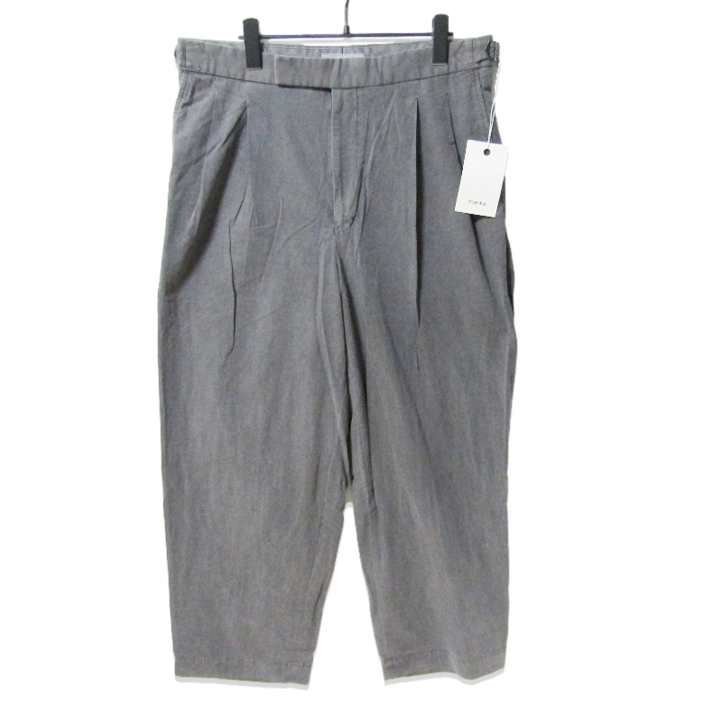 美品 marka マーカウェア ダブルプリーテッド トラウザー M25E16PT02C サイドアジャスト ピグメントブラック 3 タグ付き 27110830拍卖