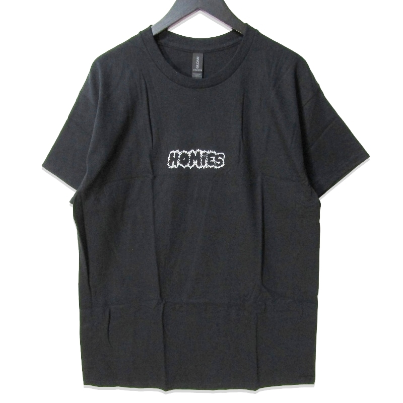 美品 HOMIES ホーミーズ 半袖Tシャツ HOMIES LOGO TEE ロゴT プリントT ブラック 黒 L 27110833拍卖