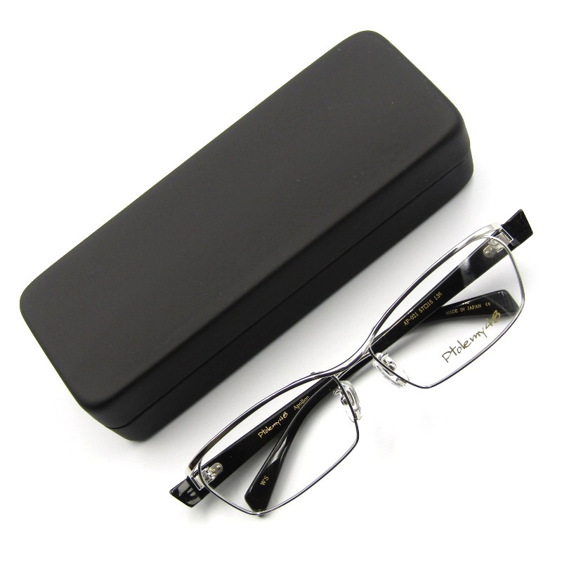 未使用 Ptolemy48 トレミー48 メガネフレーム AP-021 APOLLON 日本製 アポロン メタルブロウ WS シルバー/ブラック 61003482拍卖