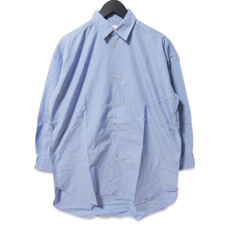 Paul Smith ポールスミス ソリッドカラー オーバーシルエットシャツ 133300 090Y 23SS 長袖シャツ 日本製 コットン ブルー S 27110887拍卖