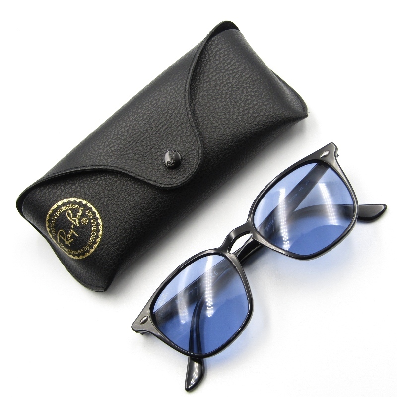 美品 Ray-Ban レイバン サングラス RB4258-F イタリア製 スクエア フルフィット アジアンフィット WASHED 601/80 ブラック 61003503拍卖